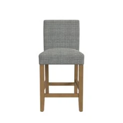 HomePop 25" Classic Upholstered Fabric Counter Stool In Gray Mini Grid Pattern 16 HomePop 25" Classic Upholstered Fabric Counter Stool In Gray Mini Grid Pattern -Chair Promotion Store 2762621 2 L
