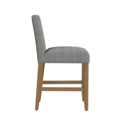 HomePop 25" Classic Upholstered Fabric Counter Stool In Gray Mini Grid Pattern 12 HomePop 25" Classic Upholstered Fabric Counter Stool In Gray Mini Grid Pattern -Chair Promotion Store 2762621 3 L