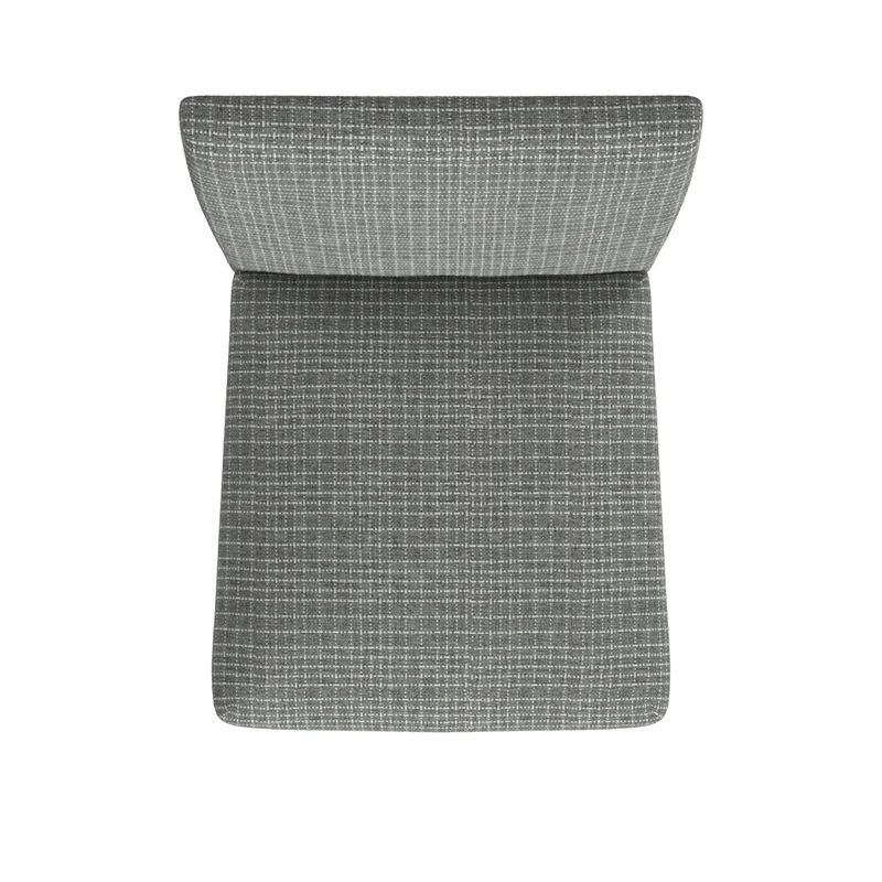 HomePop 25" Classic Upholstered Fabric Counter Stool In Gray Mini Grid Pattern 3 HomePop 25" Classic Upholstered Fabric Counter Stool In Gray Mini Grid Pattern - Image 3