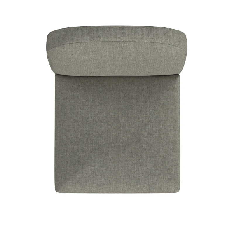 HomePop 27" Upholstered Fabric Counter Stool In Gray & Dark Walnut 7 HomePop 27" Upholstered Fabric Counter Stool In Gray & Dark Walnut - Image 7