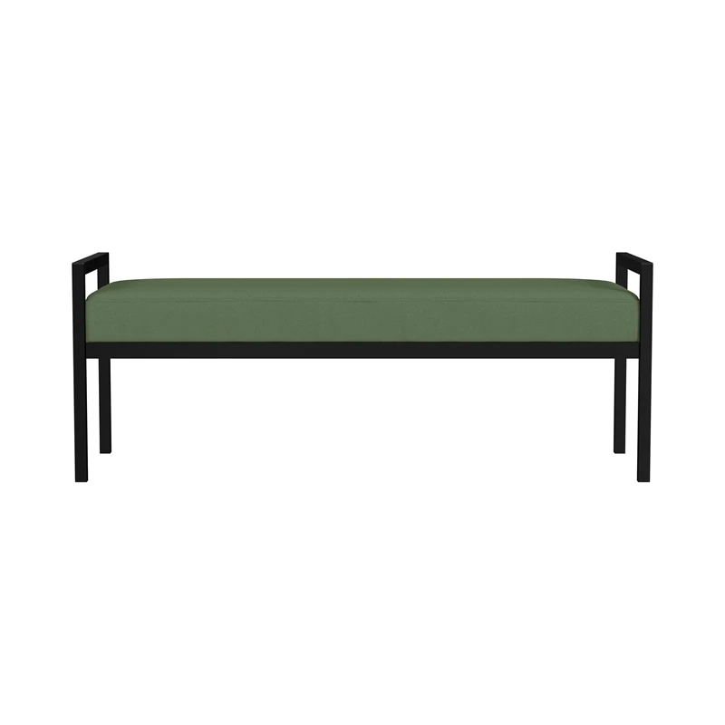 HomePop 17" Transitional Metal & Fabric Sherpa Bench In Loden Green 6 HomePop 17" Transitional Metal & Fabric Sherpa Bench In Loden Green - Image 6