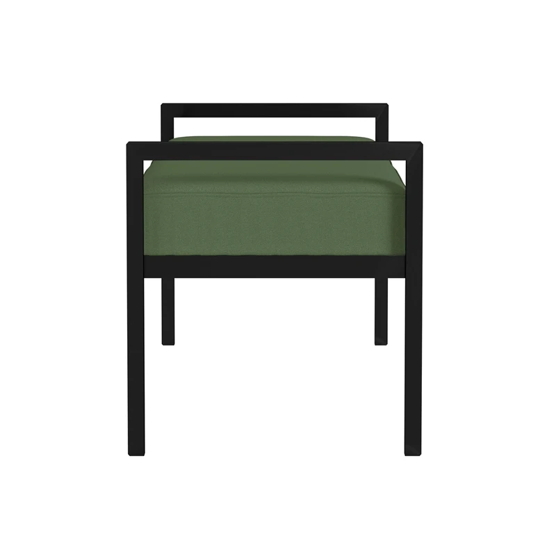HomePop 17" Transitional Metal & Fabric Sherpa Bench In Loden Green 9 HomePop 17" Transitional Metal & Fabric Sherpa Bench In Loden Green - Image 9