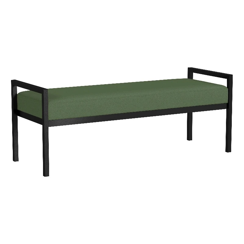HomePop 17" Transitional Metal & Fabric Sherpa Bench In Loden Green 1 HomePop 17" Transitional Metal & Fabric Sherpa Bench In Loden Green