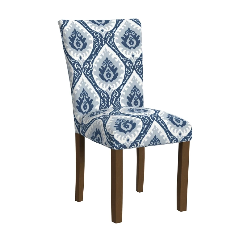 HomePop 21" Fabric Dining Chair In Blue Ikat Medallion Print (Set Of 2) 4 HomePop 21" Fabric Dining Chair In Blue Ikat Medallion Print (Set Of 2) - Image 4