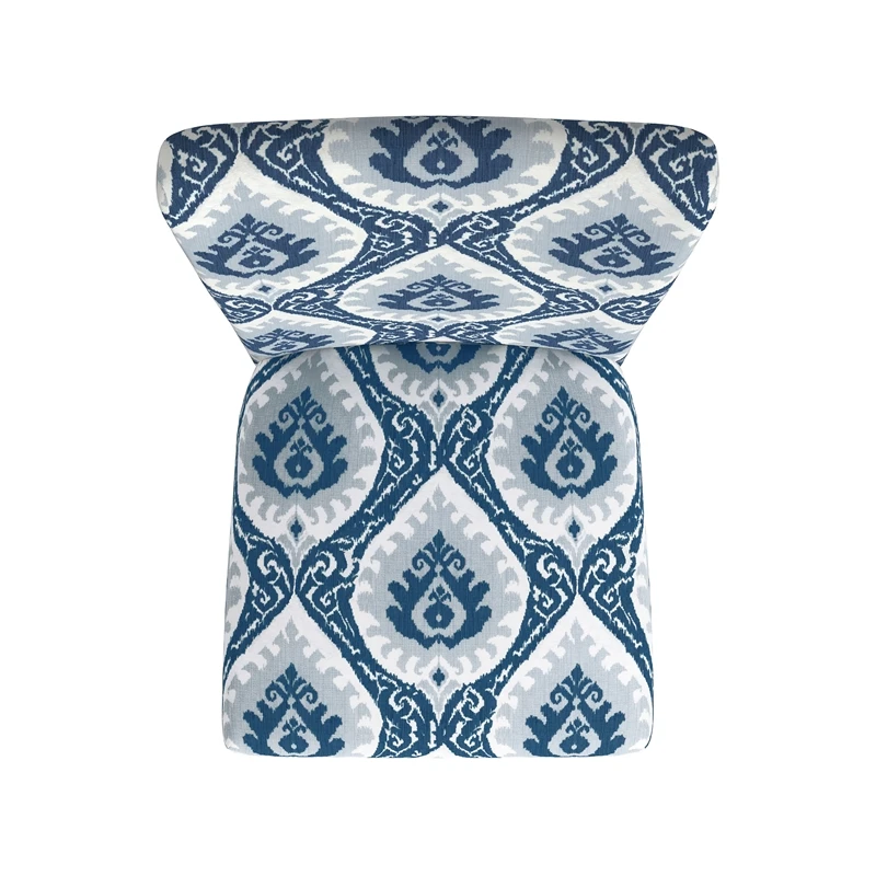 HomePop 21" Fabric Dining Chair In Blue Ikat Medallion Print (Set Of 2) 6 HomePop 21" Fabric Dining Chair In Blue Ikat Medallion Print (Set Of 2) - Image 6