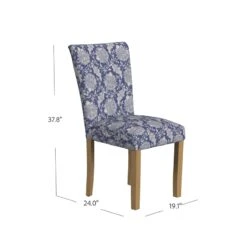 HomePop 21" Fabric Dining Chair In Blue Floral Print (Set Of 2) -Chair Promotion Store 2762633 9 L