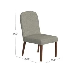 HomePop 19" Rounded Back Fabric Upholstered Dining Chair In Gray -Chair Promotion Store 2762638 8 L