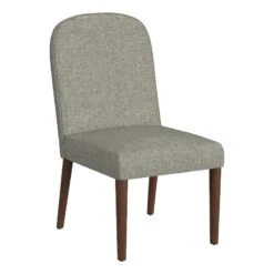 HomePop 19" Rounded Back Fabric Upholstered Dining Chair In Gray