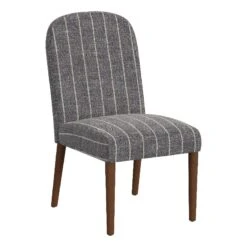 HomePop 19" Rounded Back Fabric Upholstered Dining Chair In Gray/Navy