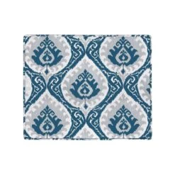 HomePop 18" Medium Fabric Storage Ottoman In Blue Ikat Medallion Print 13 HomePop 18" Medium Fabric Storage Ottoman In Blue Ikat Medallion Print -Chair Promotion Store 2762642 5 L