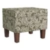 HomePop 18" Medium Fabric Storage Ottoman In Brown Jacobean Print