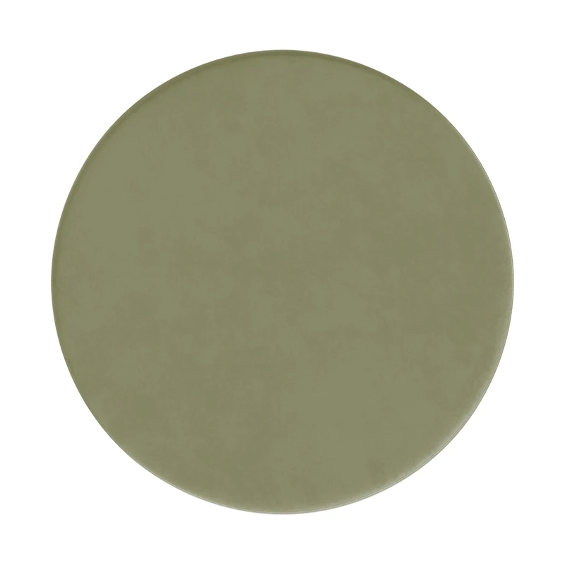 HomePop 18" Transitional Round Fabric Storage Ottoman In Light Sage Green 4 HomePop 18" Transitional Round Fabric Storage Ottoman In Light Sage Green - Image 4