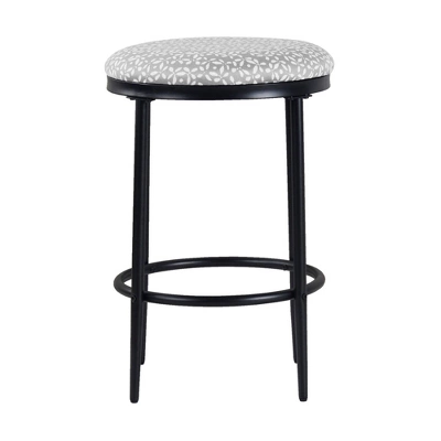 Upholstered Metal Barstool - HomePop 1 Upholstered Metal Barstool - HomePop