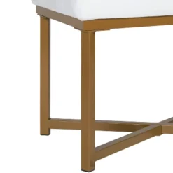 Rectangle Ottoman Velvet Tufted Cushion And Gold Metal X Base - HomePop -Chair Promotion Store GUEST 06284b72 35c9 433c 9931 4535e596a236