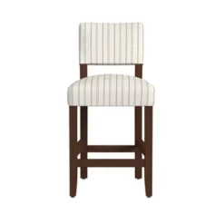 Open Back Stripe Counter Height Barstool Black/White - HomePop