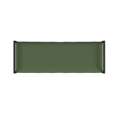 Modern Metal Bench Loden Green Velvet - HomePop 4 Modern Metal Bench Loden Green Velvet - HomePop - Image 4