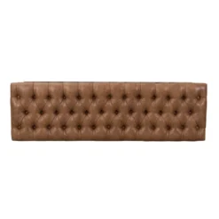 52.25" Draper Large Decorative Bench With Button Tufting Light Brown Faux Leather - HomePop 12 52.25" Draper Large Decorative Bench With Button Tufting Light Brown Faux Leather - HomePop -Chair Promotion Store GUEST 132ef75c 593e 4b1a a0bf e8b01fb9548f