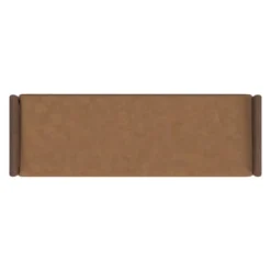 Wood Bench With Upholstered Seat Faux Leather Caramel - HomePop -Chair Promotion Store GUEST 1d55684a f0b4 4b5d 96ae 669e184e8417