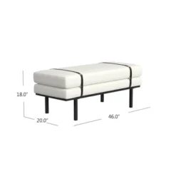 Upholstered Bench With Metal Base Cream Boucle - HomePop 13 Upholstered Bench With Metal Base Cream Boucle - HomePop -Chair Promotion Store GUEST 20f896ef cdd8 4b97 878e 9a2cd4b1ca8a