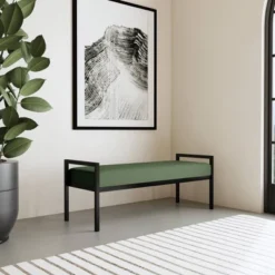 Modern Metal Bench Loden Green Velvet - HomePop 12 Modern Metal Bench Loden Green Velvet - HomePop -Chair Promotion Store GUEST 2139921d 584a 4ffd 86e8 ec980780e38e