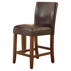 24" Faux Leather Luxury Counter Height Barstool - HomePop -Chair Promotion Store GUEST 2b14d054 2e6d 4bbb 921b 3aa9c9418ba8
