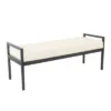 Modern Metal Sherpa Bench Cream - HomePop