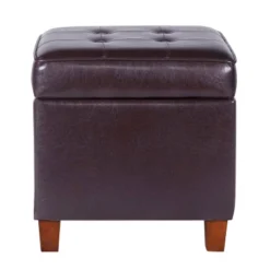 Square Tufted Faux Leather Storage Ottoman - HomePop -Chair Promotion Store GUEST 2e0937ac 1bba 44e2 bcfb 2c6047c26bf1