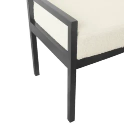 Modern Metal Sherpa Bench Cream - HomePop -Chair Promotion Store GUEST 3bfdccd1 efc9 4a8e a7f4 e2a9181ac652
