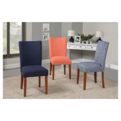 Set Of 2 Parsons Pattern Dining Chair Wood - HomePop -Chair Promotion Store GUEST 421e7ab9 3eea 4336 88e2 c7a6b6e1cf1a