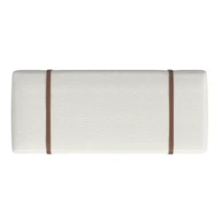 Upholstered Bench With Wood Base Cream Boucle - HomePop -Chair Promotion Store GUEST 42557dd7 3cd1 490e 9893 9c8aece5a88d