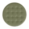 Tufted Round Storage Ottoman Light Sage Green Velvet - HomePop