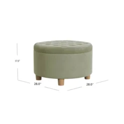 Tufted Round Storage Ottoman Light Sage Green Velvet - HomePop 11 Tufted Round Storage Ottoman Light Sage Green Velvet - HomePop -Chair Promotion Store GUEST 4b0898af 0b66 4633 878a 3a24062e7b68
