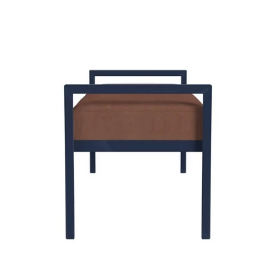 Modern Meta Bench Spice Velvet - HomePop 2 Modern Meta Bench Spice Velvet - HomePop - Image 2