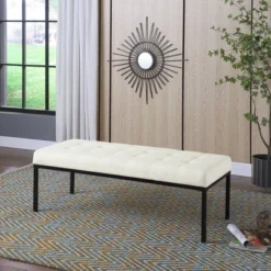 Tufted Metal Bench - HomePop -Chair Promotion Store GUEST 51219351 6a76 4045 86f6 d14126511758