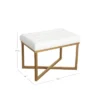 Rectangle Ottoman Velvet Tufted Cushion And Gold Metal X Base - HomePop