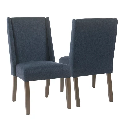Set Of 2 Dinah Modern Dining Chairs Navy - HomePop 2 Set Of 2 Dinah Modern Dining Chairs Navy - HomePop - Image 2