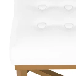 Rectangle Ottoman Velvet Tufted Cushion And Gold Metal X Base - HomePop -Chair Promotion Store GUEST 5b52507c 5e6d 46d2 8a5f 4ea6534c113d