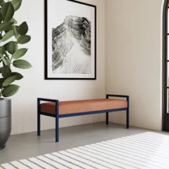 Modern Meta Bench Spice Velvet - HomePop 10 Modern Meta Bench Spice Velvet - HomePop -Chair Promotion Store GUEST 5e46b114 f297 4fe1 a9f2 64efe2cc68e5