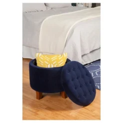 Large Round Button Tufted Storage Ottoman - HomePop -Chair Promotion Store GUEST 6a8e26a7 1cea 4594 96c7 a458aea4491f