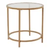 Round Metal Accent Table With Glass Top Gold - HomePop