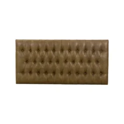 58" Draper Large Bench With Button Tufting Faux Leather Light Brown - HomePop -Chair Promotion Store GUEST 79e6d243 f926 4e1d 94fa fde12d3a168e