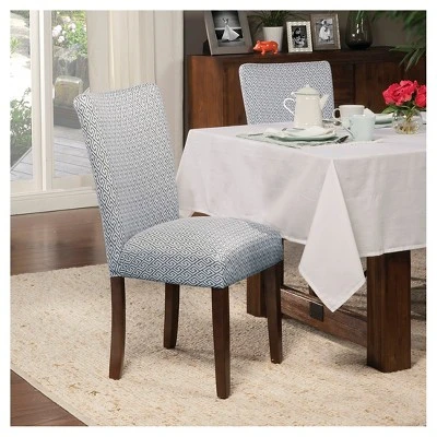 Set Of 2 Parson Dining Chair Wood/Navy Key - HomePop 2 Set Of 2 Parson Dining Chair Wood/Navy Key - HomePop - Image 2