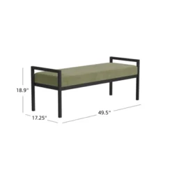 Modern Metal Bench Light Sage Green Velvet - HomePop 13 Modern Metal Bench Light Sage Green Velvet - HomePop -Chair Promotion Store GUEST 7aff1fdb f941 41f6 af4b 6fc27a2f65ea