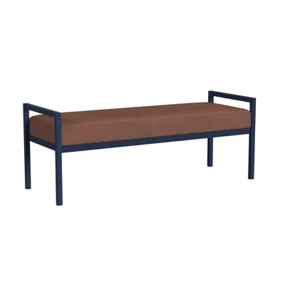 Modern Meta Bench Spice Velvet - HomePop 1 Modern Meta Bench Spice Velvet - HomePop