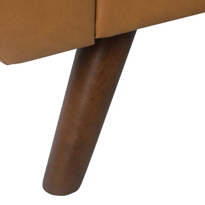 Modern Storage Bench With Wood Legs - HomePop 7 Modern Storage Bench With Wood Legs - HomePop - Image 7