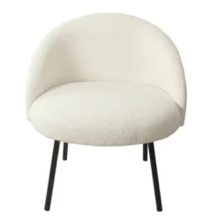 Modern Sherpa Accent Chair Cream - HomePop