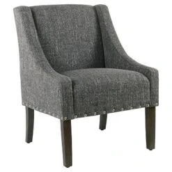 Modern Swoop Accent Chair With Nailhead Trim - Homepop -Chair Promotion Store GUEST 8a4e42ac be80 4aea 856c a9ddd1240944