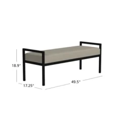 Modern Metal Bench Fawn Velvet - HomePop -Chair Promotion Store GUEST 8ba6c880 e6ab 410b a009 f0f1a1a0eb74