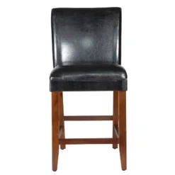 24" Faux Leather Luxury Counter Height Barstool - HomePop -Chair Promotion Store GUEST a09cfcfe 4868 4740 923d cc966b790633