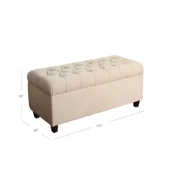 Ainsley Button Tufted Storage Bench - HomePop